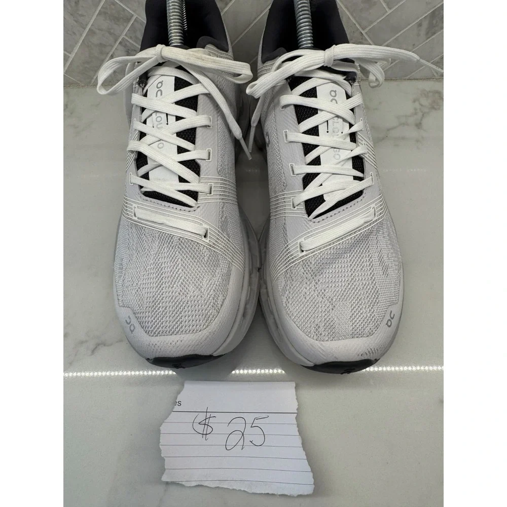 On Cloud Cloudgo Running Shoes Womens 10 Grey White Athletic Lace Up Sneakers